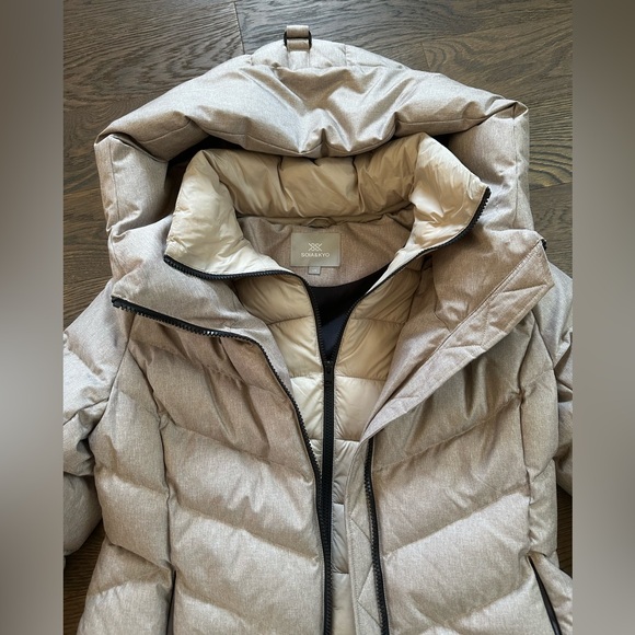 Soia & Kyo Sporty Down Jacket Coat Parka Size Large Brushed Fawn - Picture 11 of 16